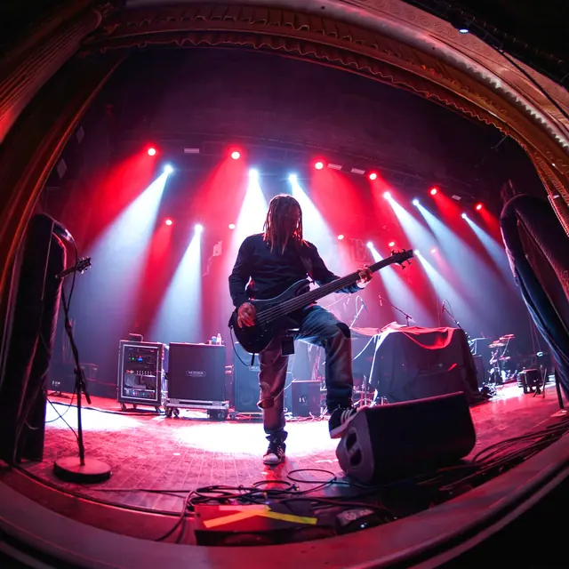 Mike Martin playing bass with Lions at the Gate